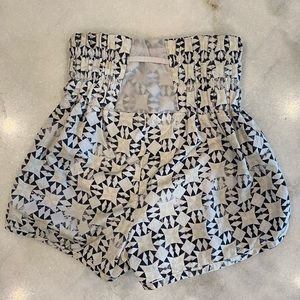 Free People Movement The Way Home Shorts with a black, yellow, and white pattern